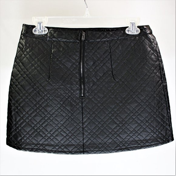 Forever 21 Dresses & Skirts - Forever 21 | Black Quilted Faux Leather Mini Skirt